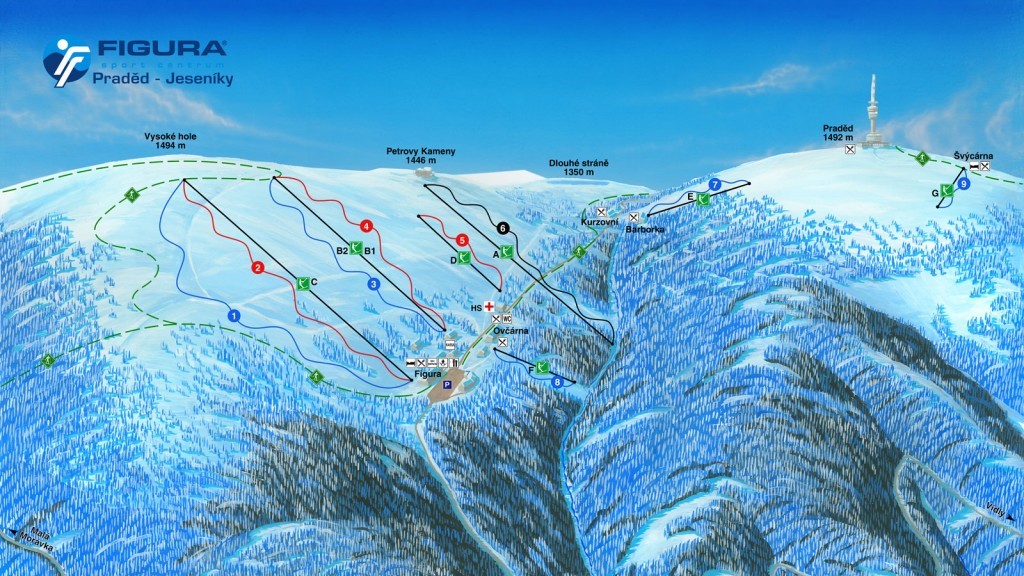praded-ovcarna-ski-mapa