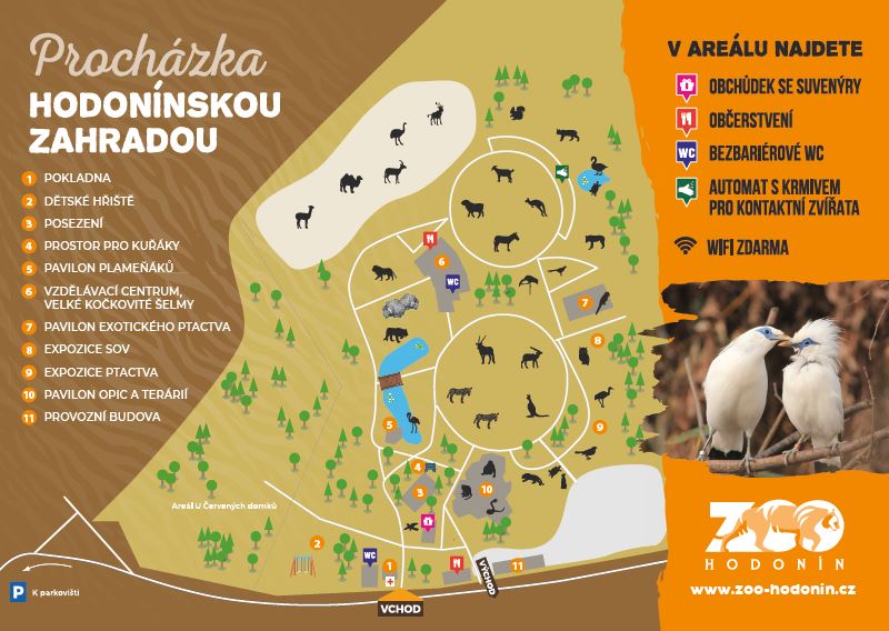 Zoo Hodonín mapa aktual